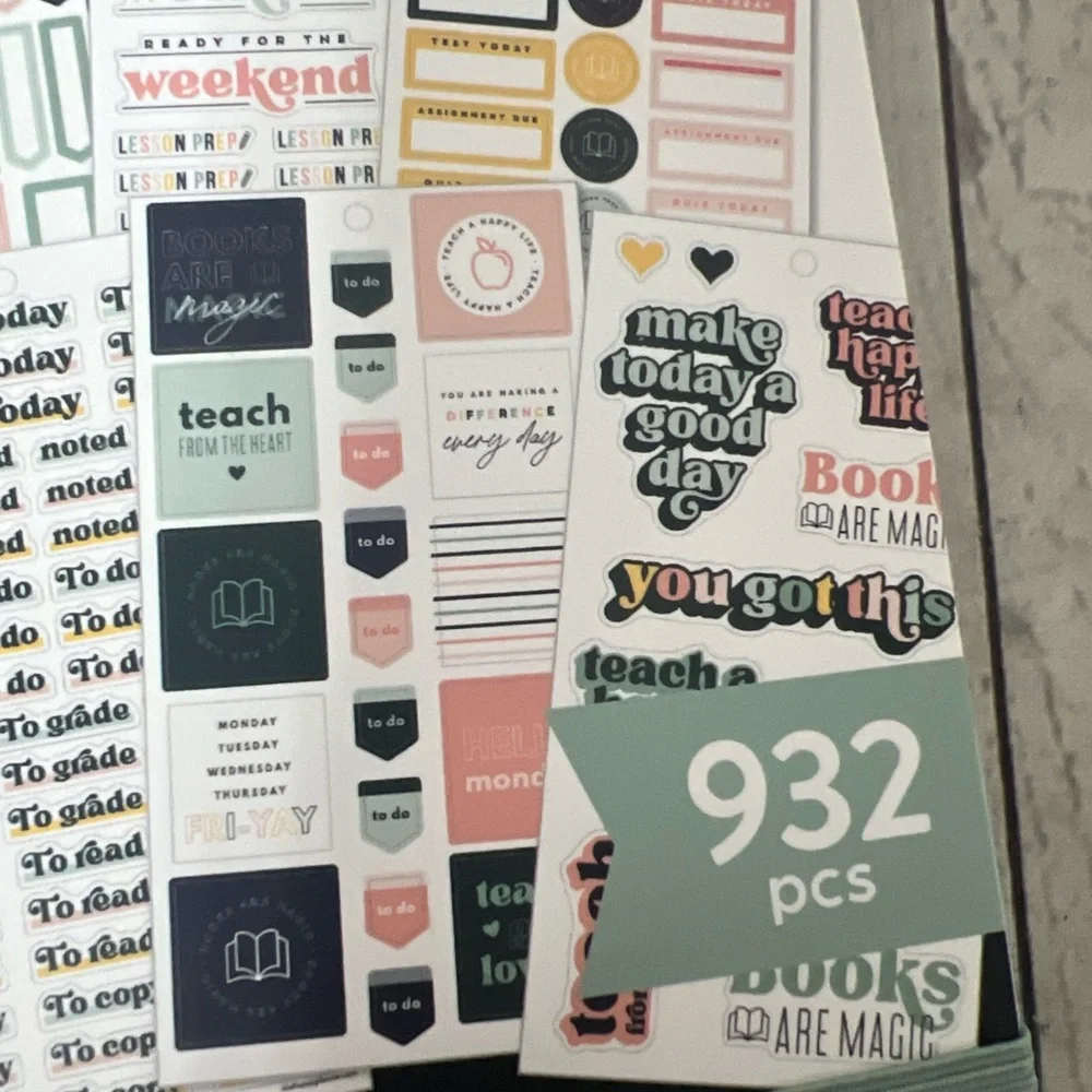 Happy Planner Sticker Book Mint To Teach Teacher 932 Pieces New